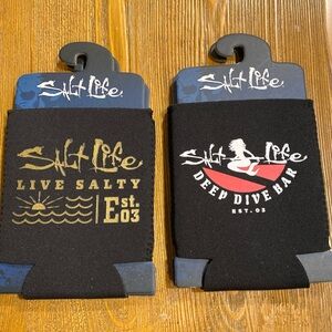 Salt Life Lot of 4 Can Koozies (2) of Each Design NWT